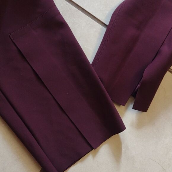 Athleta Interstellar Tight maroon red pants w split leg zip side high rise 2 - Picture 8 of 9